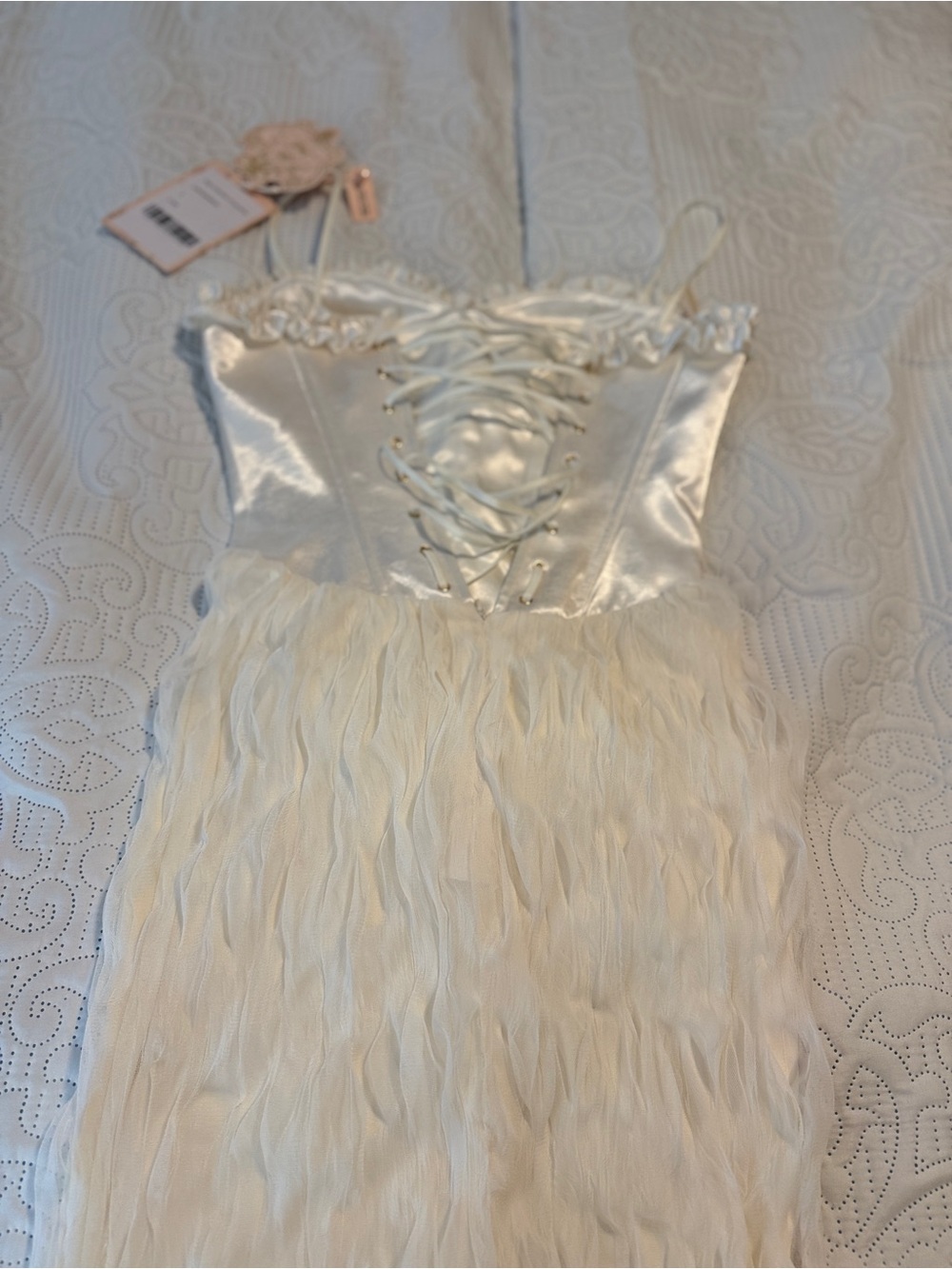 LaceMade Women’s Holy Confession corset dress Size Small Ivory White NEW - Picture 13 of 15